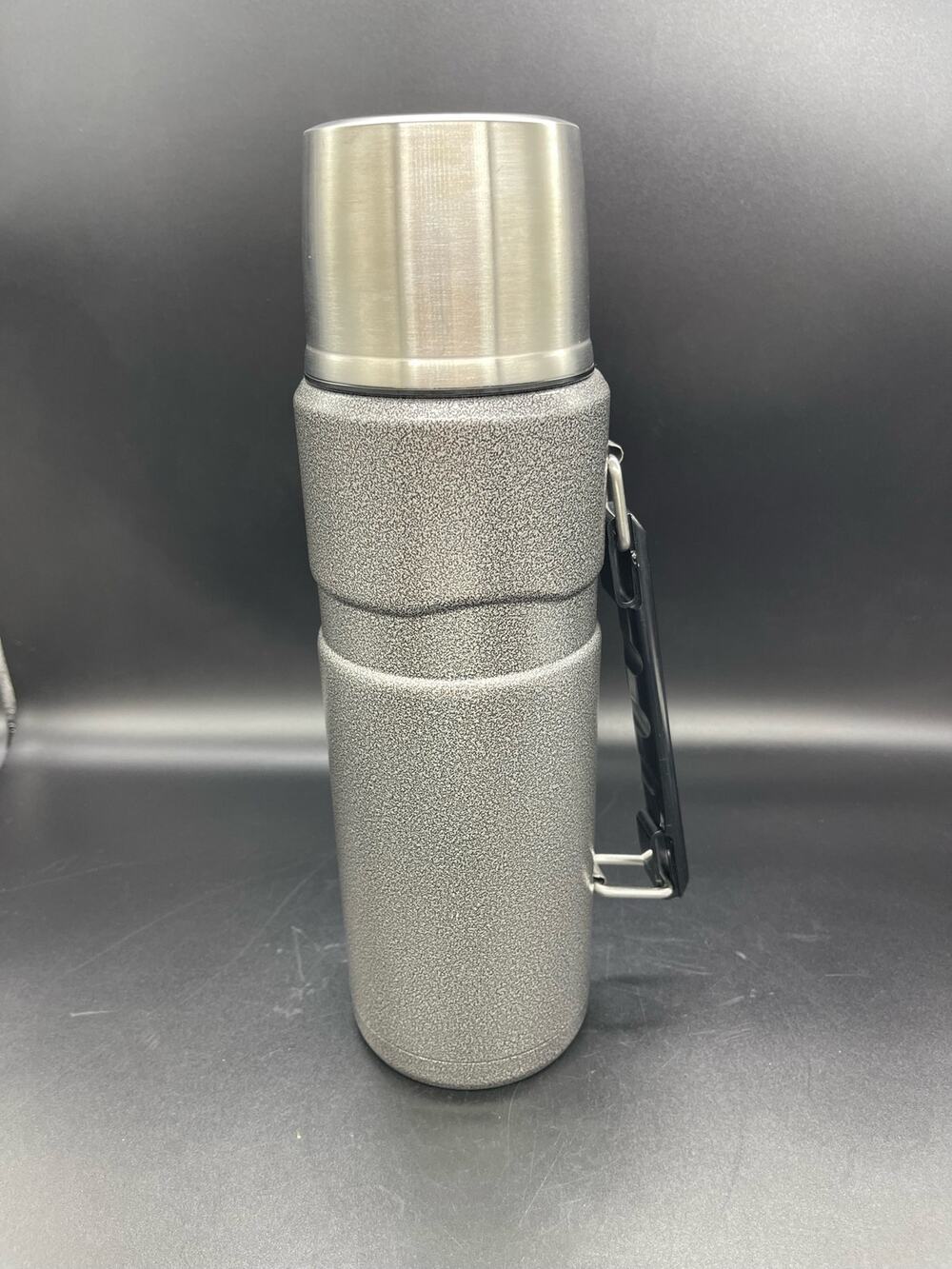 Thermos Gray & Chrome Stainless Steel Wide Mouth 40 Oz Thermos 12.5"